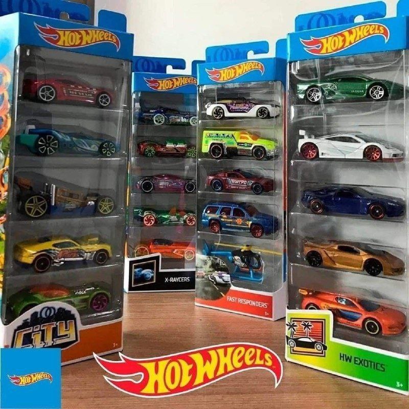 Pacote 5 Carros Sortidos, Hot Wheels, Mattel - não é possível escolher as cores