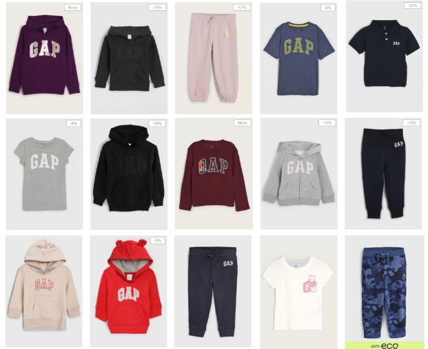 Roupinhas GAP com desconto + cupom de 30% OFF