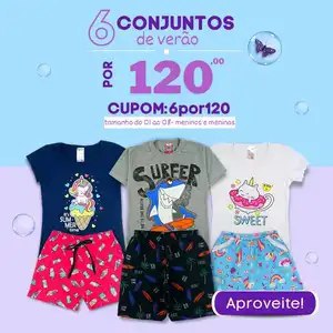 Super COMBO de verão 🌞🧡 na LuaMix!!!! São  6 conjuntinhos lindos e estilosos por apenas R$20 cada🎉 Dá pra acreditar? Finalize com o cupom  🎟️ 6por120 🥵 Pode parcelar 💳