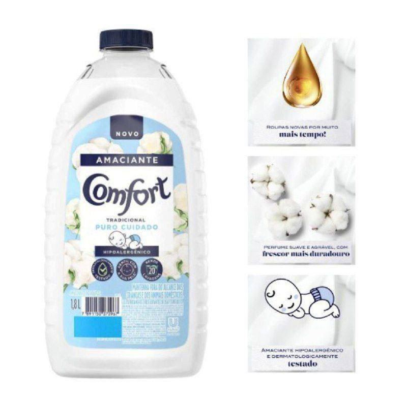 Amaciante Diluído Comfort Tradicional Puro Cuidado 1.8L