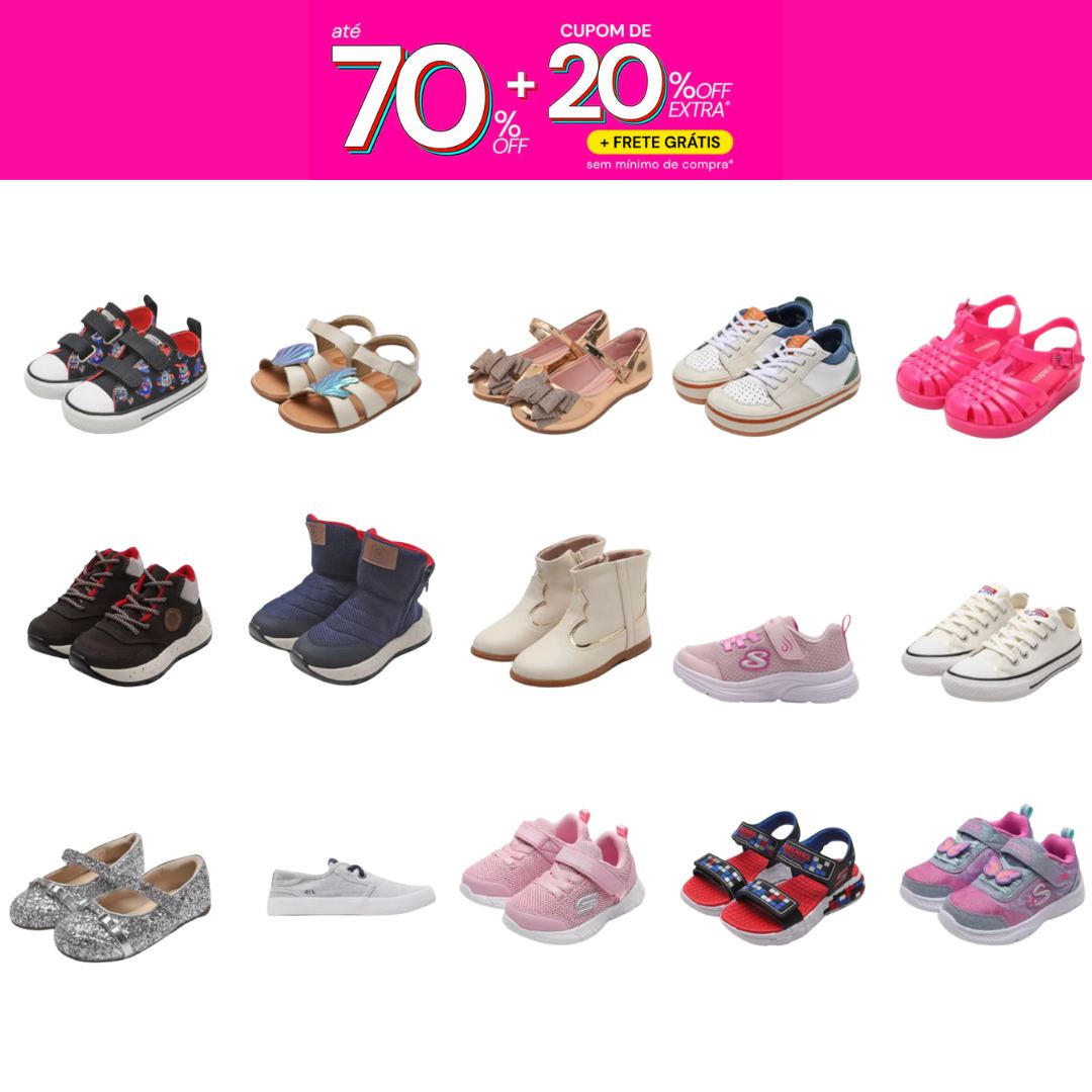 Até 50% off + 20% off extra + Frete grátis