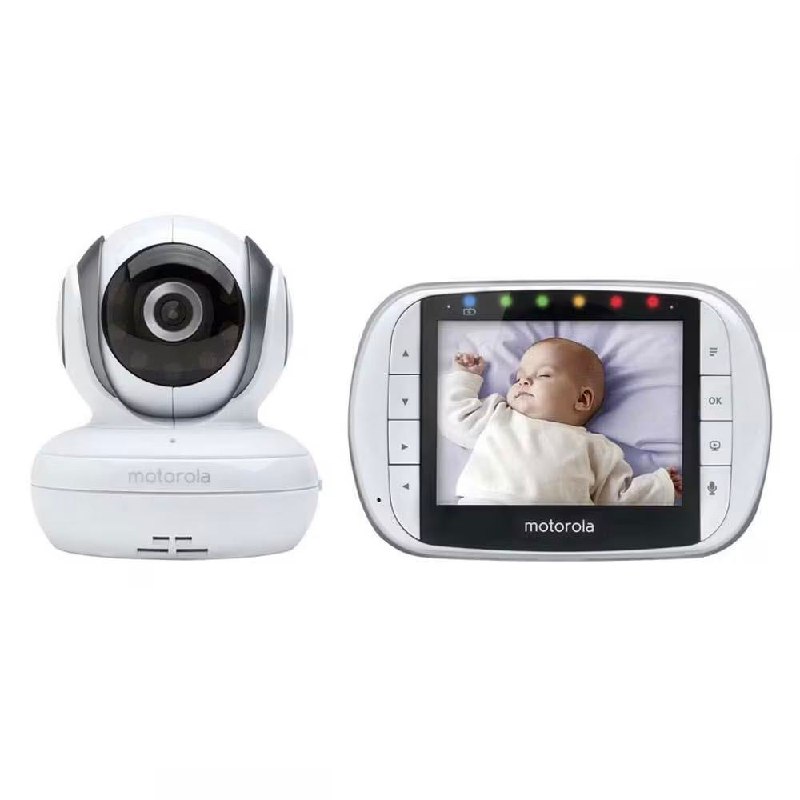 Babá Eletrônica Motorola MBP36S, Tela de 3,5" Rotação digital horizontal e vertical, Monitoramento da temperatura ambiente, Canções de ninar