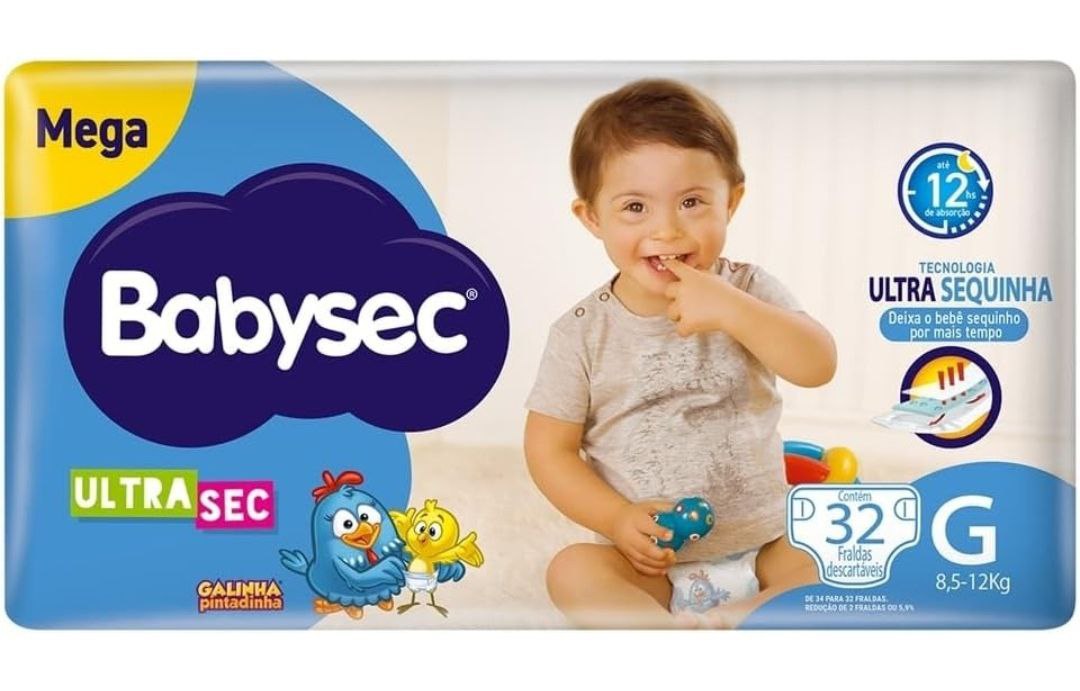 Babysec Ultrasec Galinha Pintadinha - Fralda, Tamanho G, 32 Unidades