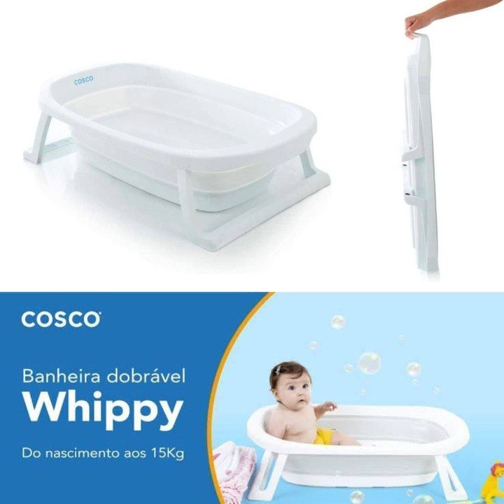 Banheira Portátil Dobrável Whippy Cosco - Cinza
