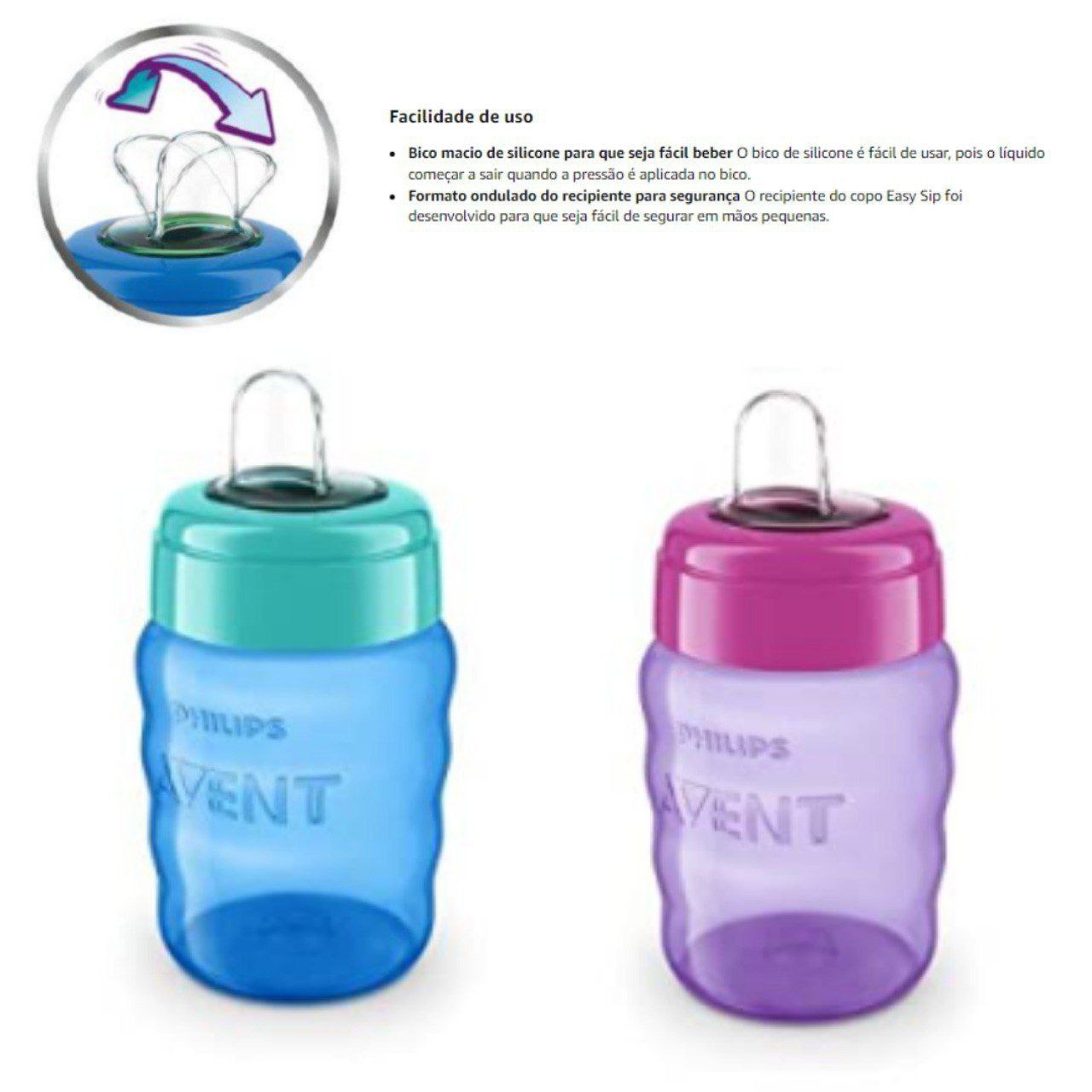 Copo Bico Silicone Easy Sip 260 ml - Philips Avent