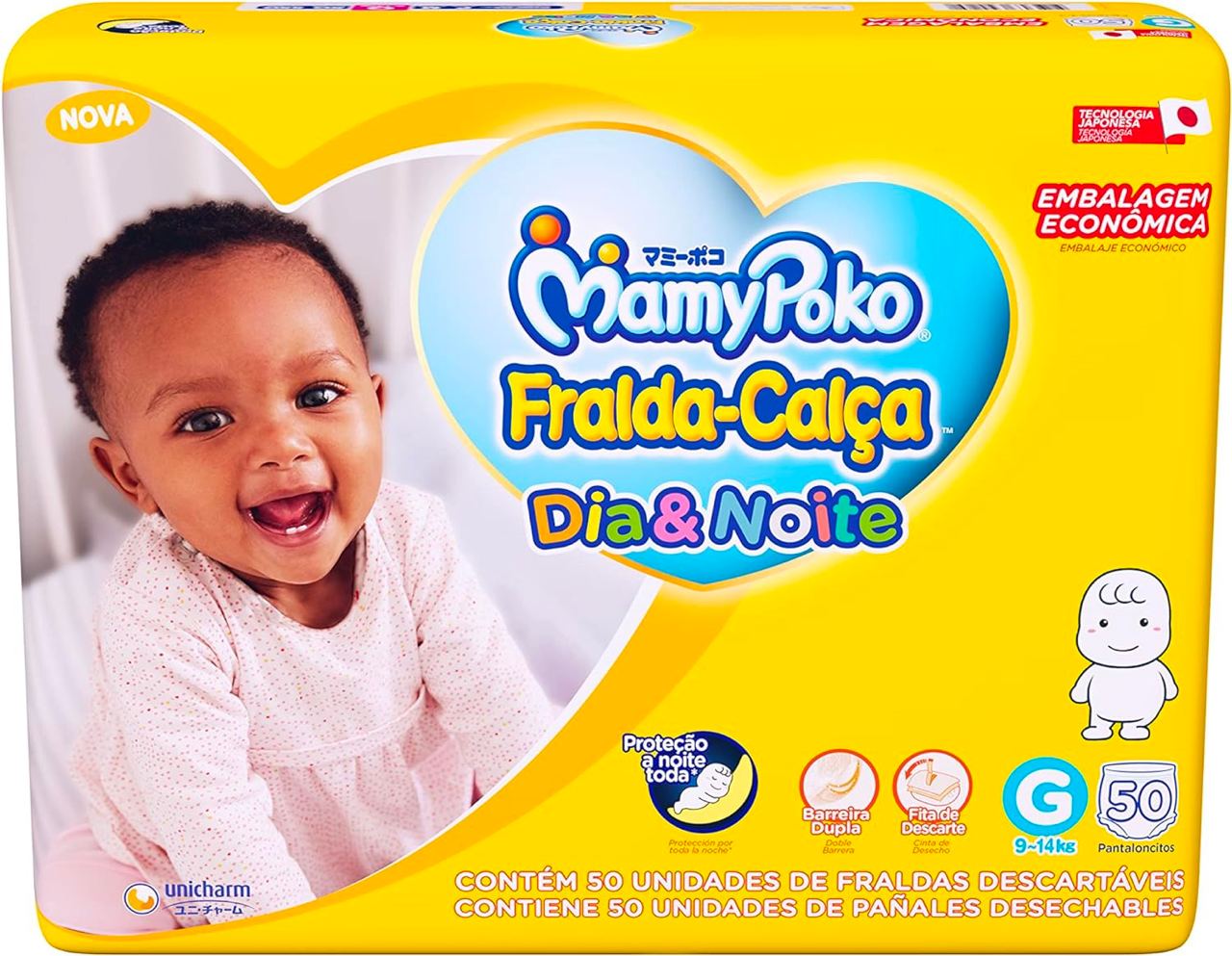 Fralda-Calça MamyPoko Dia&Noite G, 50 unidades