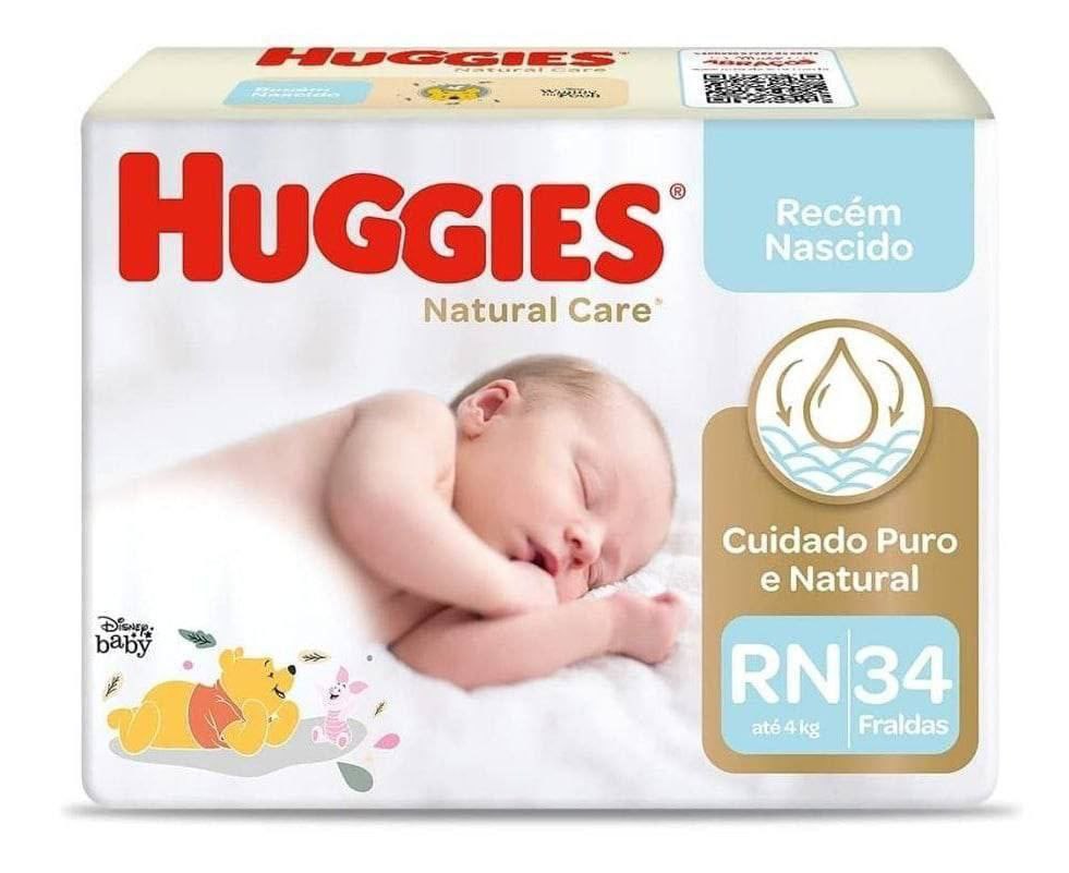 Fralda Huggies Natural Care RN 34 unidades