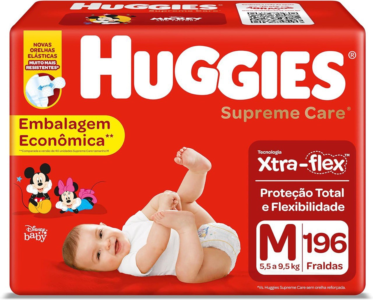 Fralda Huggies Supreme Care M 196 unidades