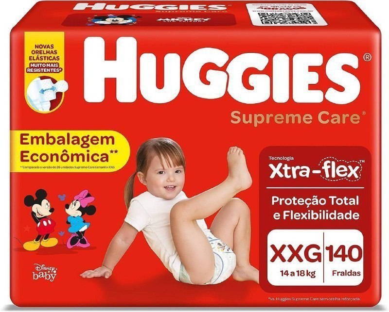 Fralda Huggies Supreme Care XG 140 unidades