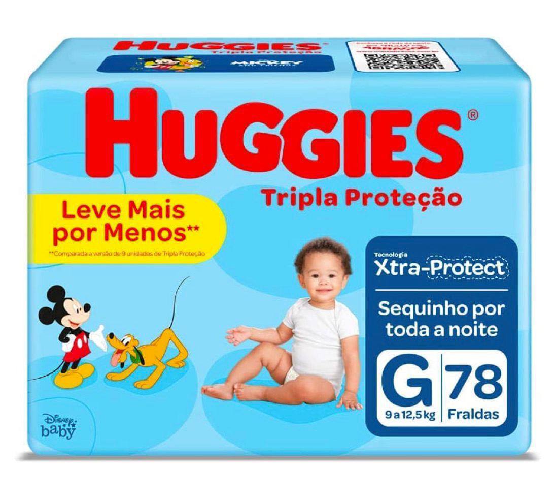 Fralda Huggies Tripla Proteção G 78 unidades