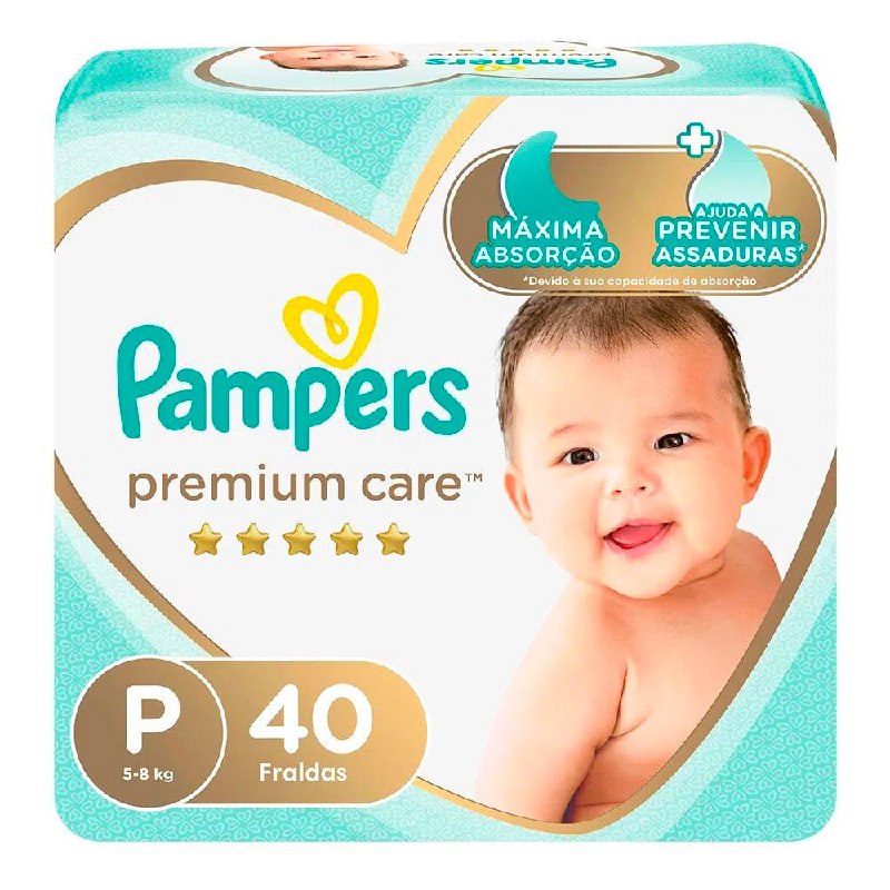 Fralda Pampers Premium Care P 40 Unidades