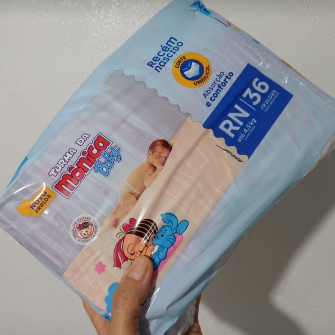Fralda Turma da Mônica Baby Jumbo RN com 36 Unidades