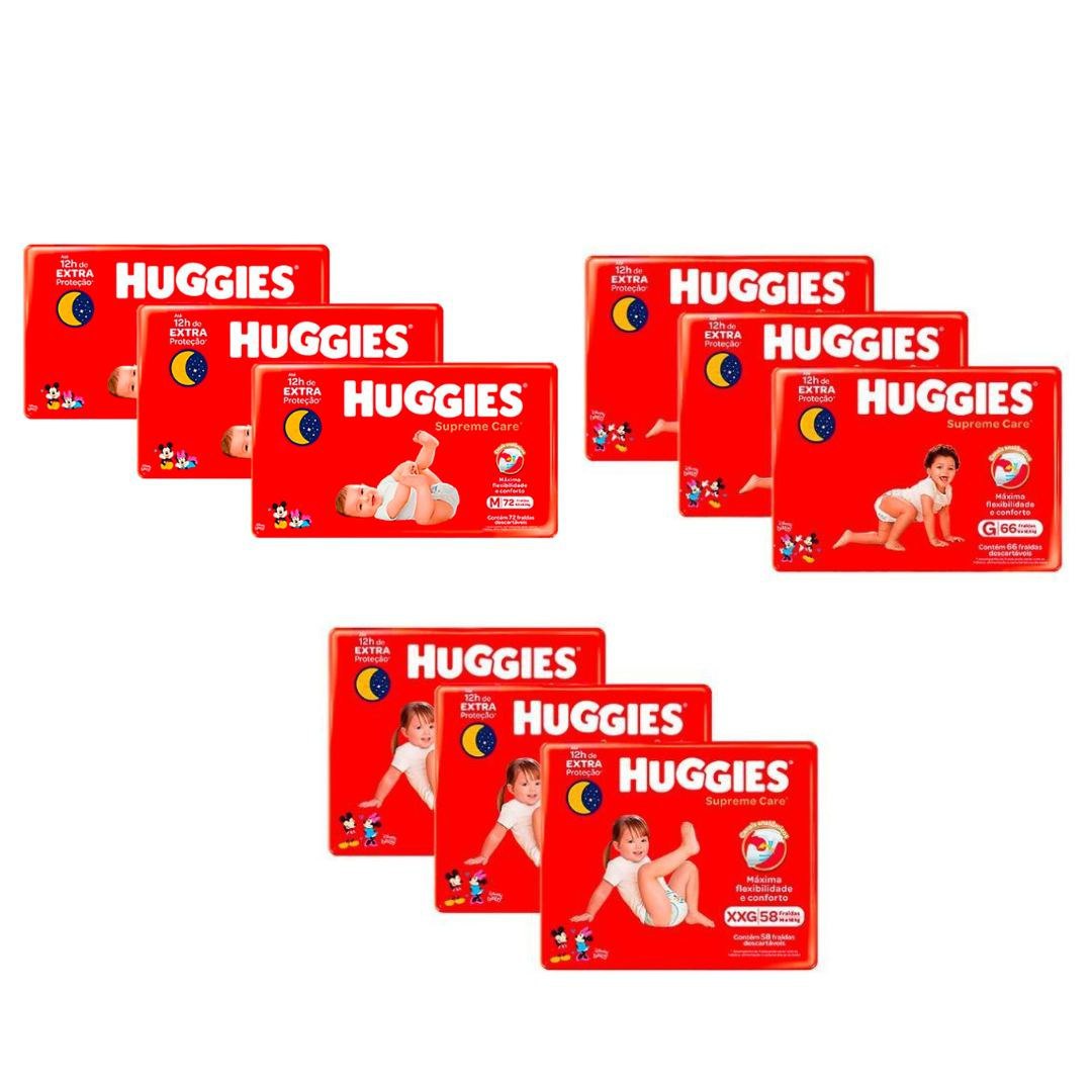 Kit de Fraldas Huggies Hiper Supreme Care