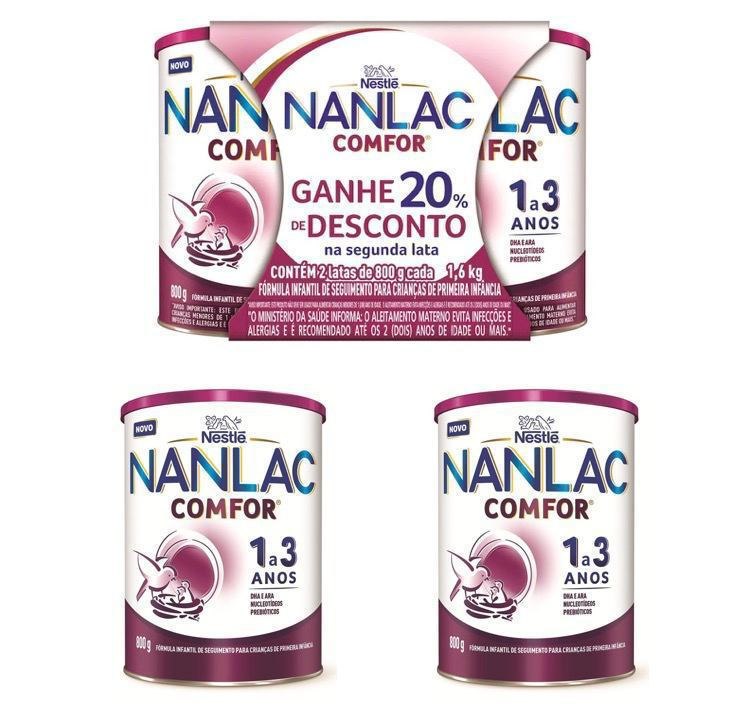 Kit Fórmula Infantil Nanlac Comfor 800g 2 Unidades