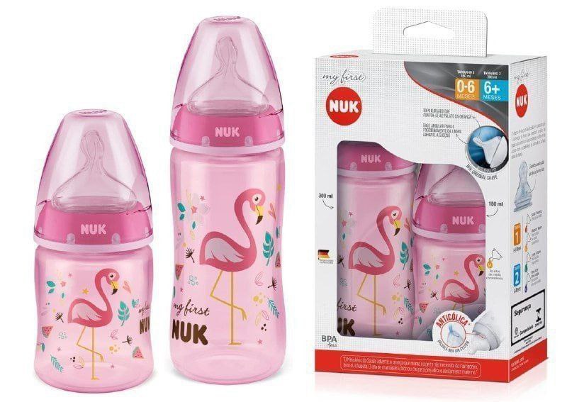 Kit Mamadeira My 1st S1 150ml S2 300ml Girl - NUK, Rosa, 2 Unidades