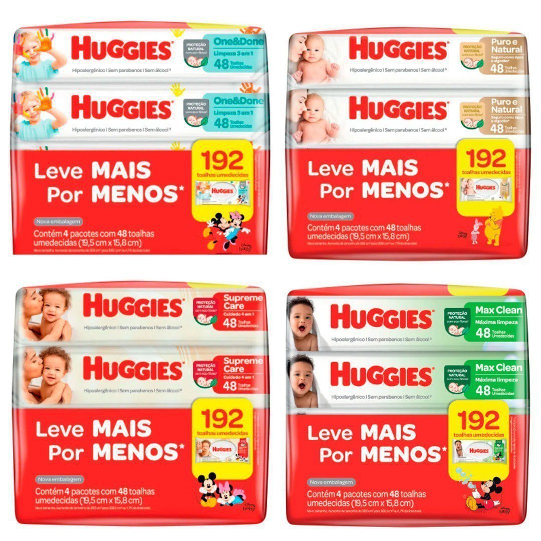 Lenço Umedecido Huggies 192 Unidades