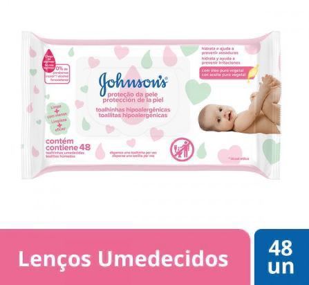 Lenço Umedecido Johnson's Proteção da Pele com 48 unidades