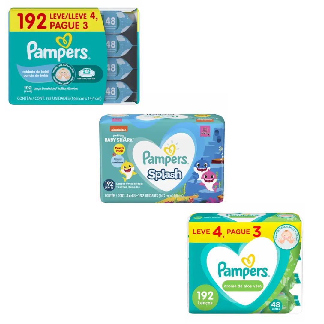 Lenço Umedecido Pampers 192 Unidades