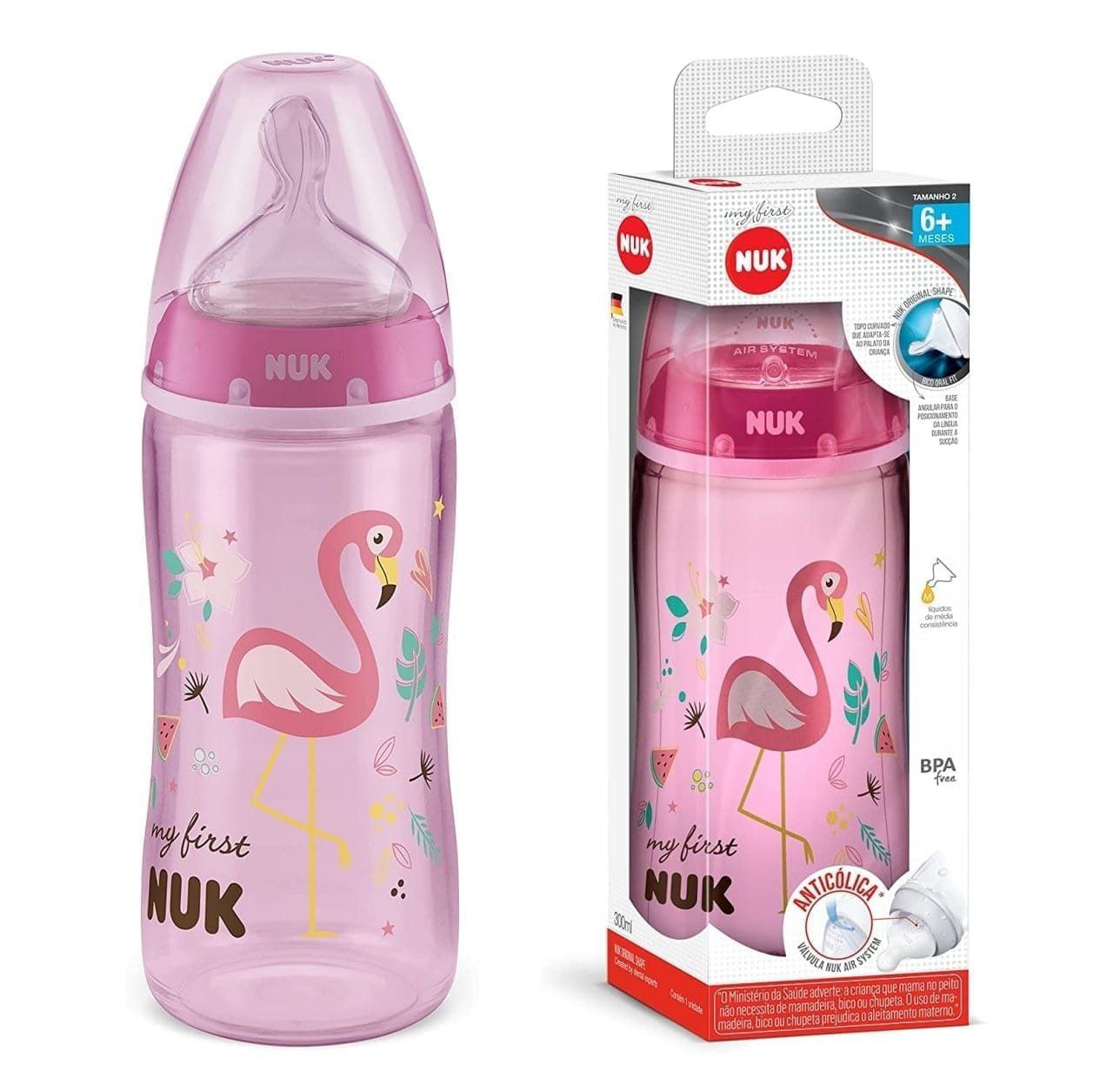 Mamadeira My1st S2 Girl - NUK, Rosa, 300 ml