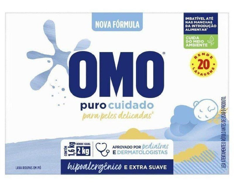 Sabão em Pó Omo Puro Cuidado 1.6kg