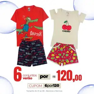 São 6 conjuntos (totalizando 12 peças) saindo por apenas R$20 cada 😱