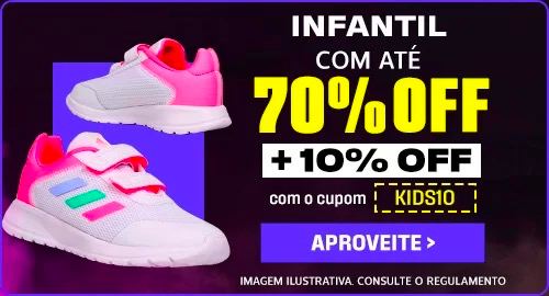 Seleção de Tênis e Roupinhas com até 70% off + cupom de 10% off na Netshoes
