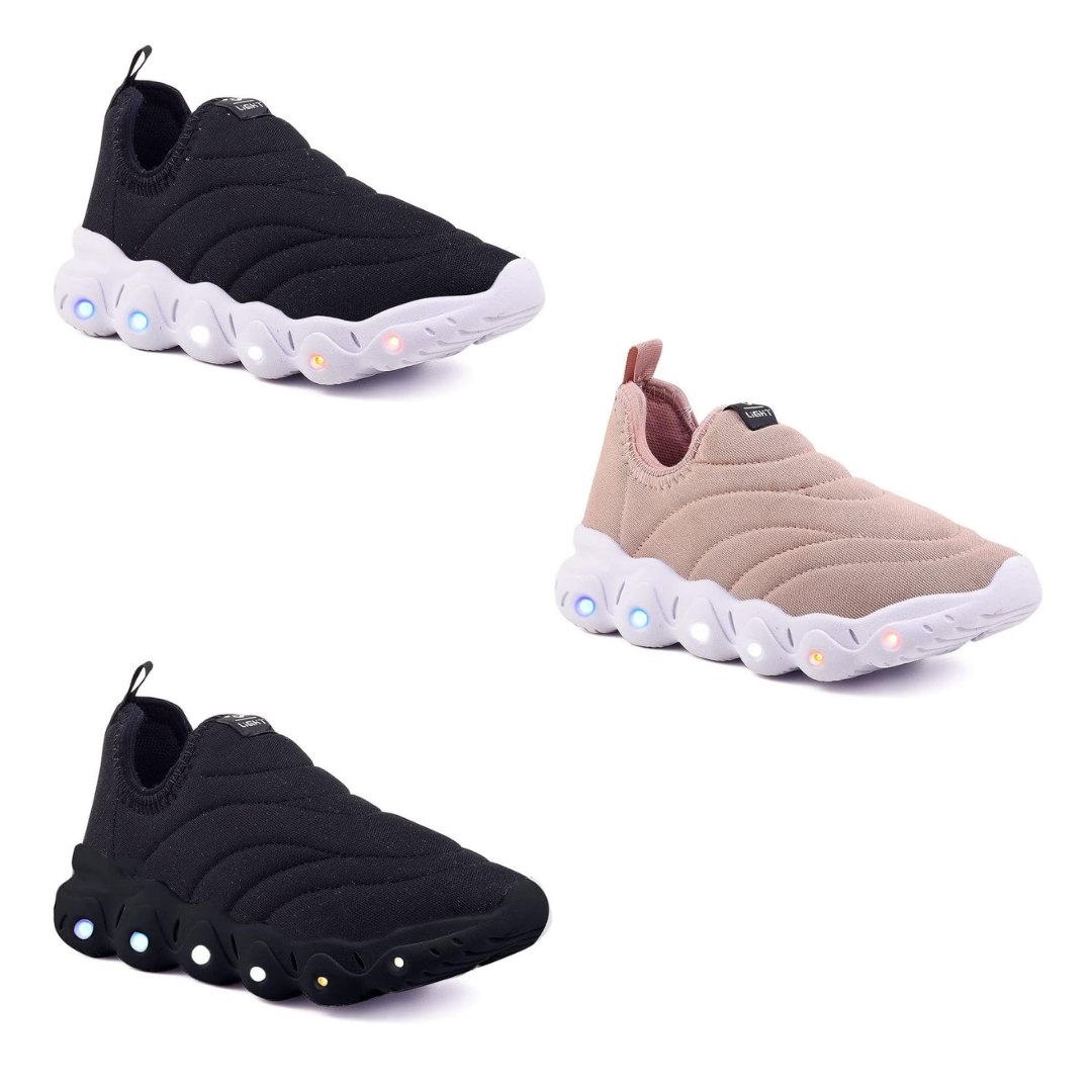Tenis Infantil De Led Masculino Feminino Calce Facil Meia