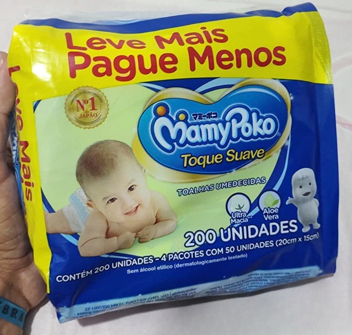 Toalha Umedecida MamyPoko Toque Suave - 200 Unidades