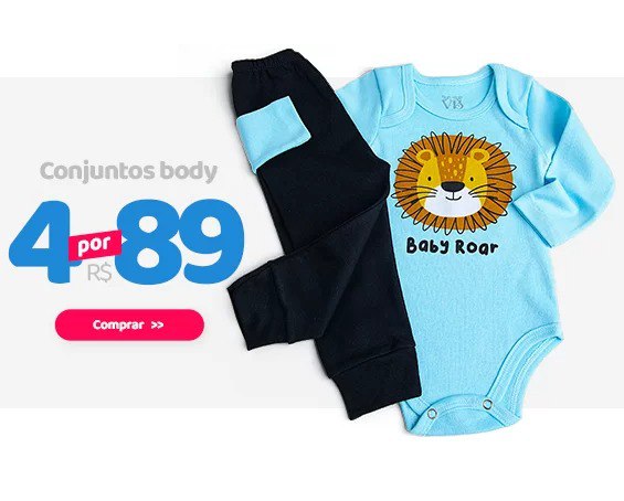 4 Conjuntos Body por R$ 89