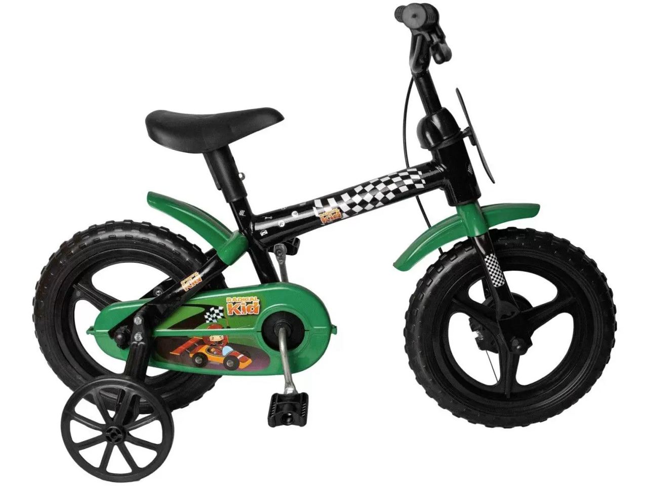 Bicicleta Aro 12 Styll Kids Radical Kid Verde e Preto