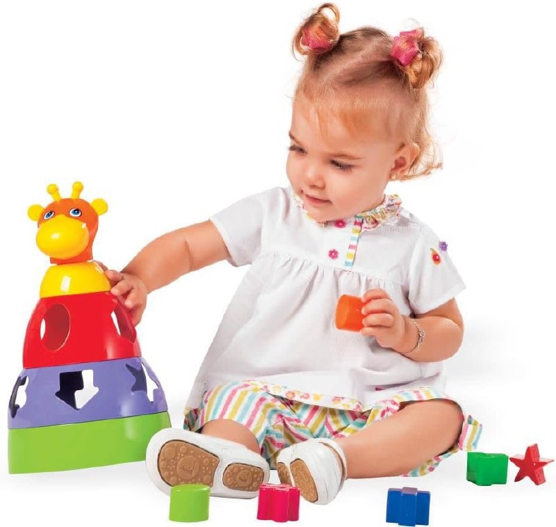 Brinquedo Educativo Girafa Didática com Blocos Merco Toys