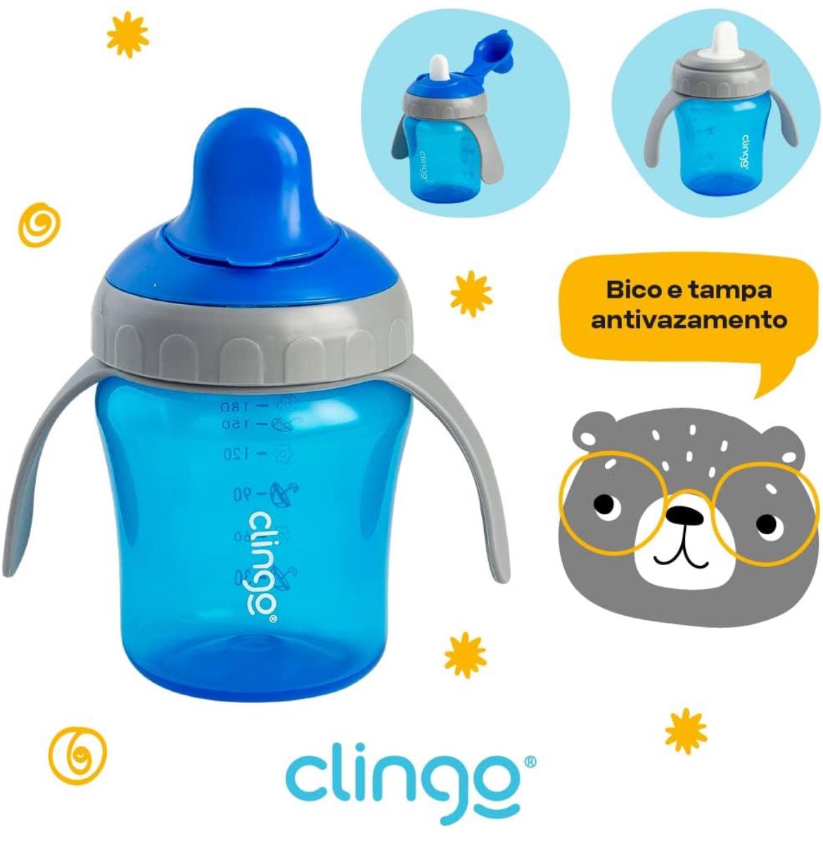 Copo Treinamento com Tampa - Colors Clingo