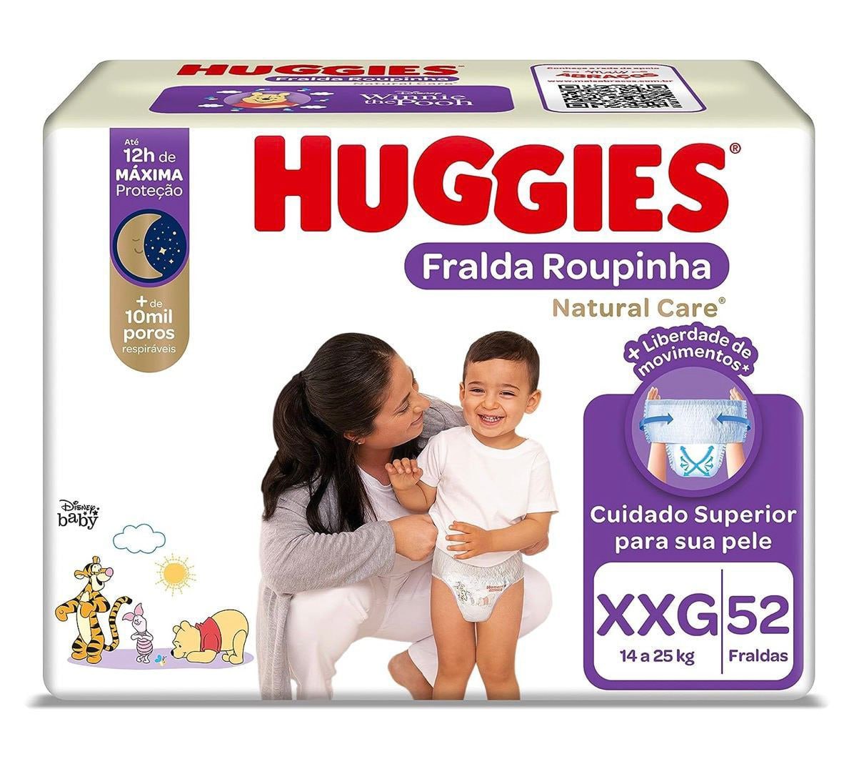 Fralda Huggies Natural Care Roupinha XXG 52 unidades
