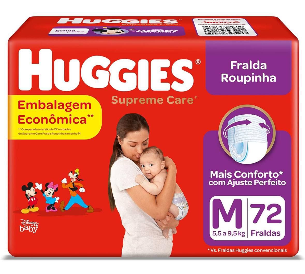 Fralda Huggies Supreme Care Roupinha M - 72 fraldas
