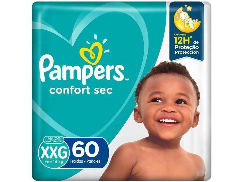 Fralda Pampers Confort Sec Tam Xxg 14kg 60 Unidades Em Promoção No