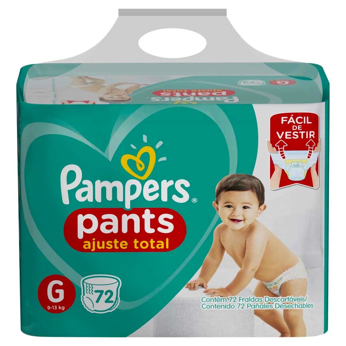 Fralda Pampers Pants Ajuste Total G com 72 unidades