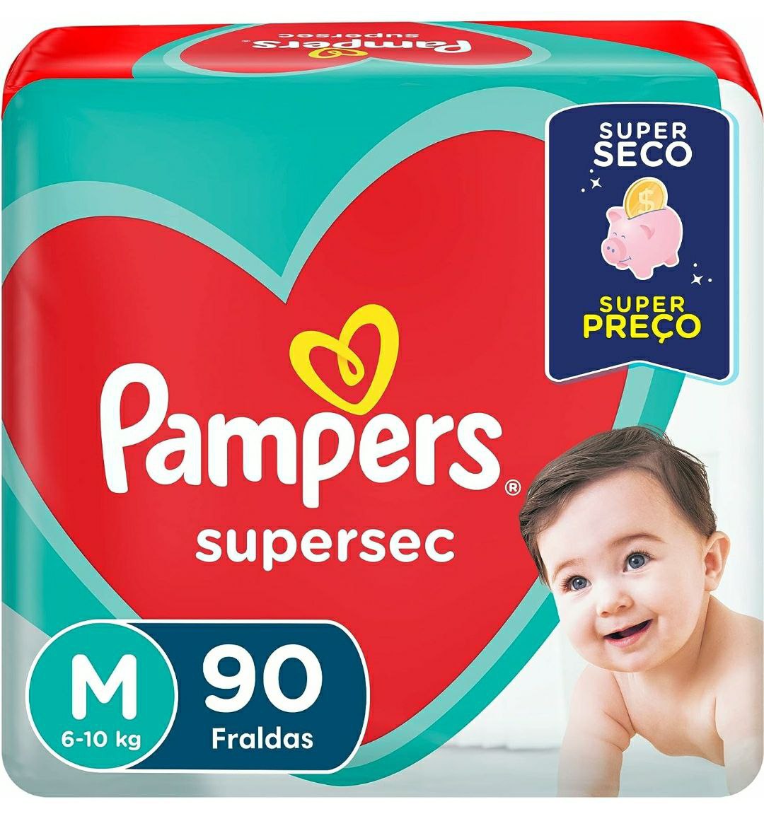 Fraldas Pampers Supersec M 90 Unidades