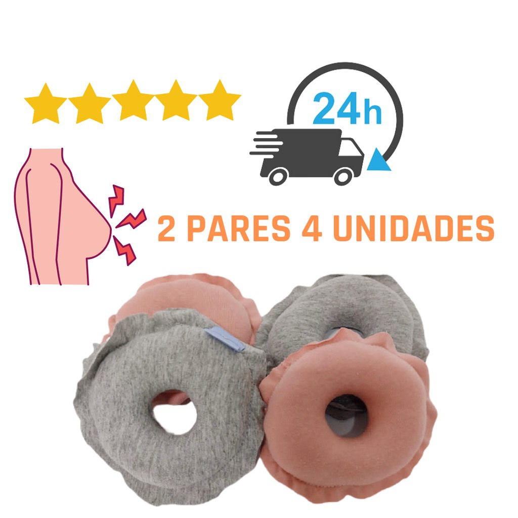 KIT COM 2 PARES  4 UNIDADES Protetores para Seios Rosquinhas Amamentação