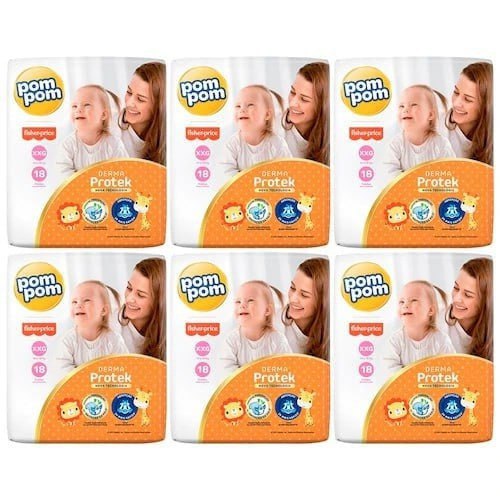 Kit Fralda Pom Pom Fisher-Price Derma Protek