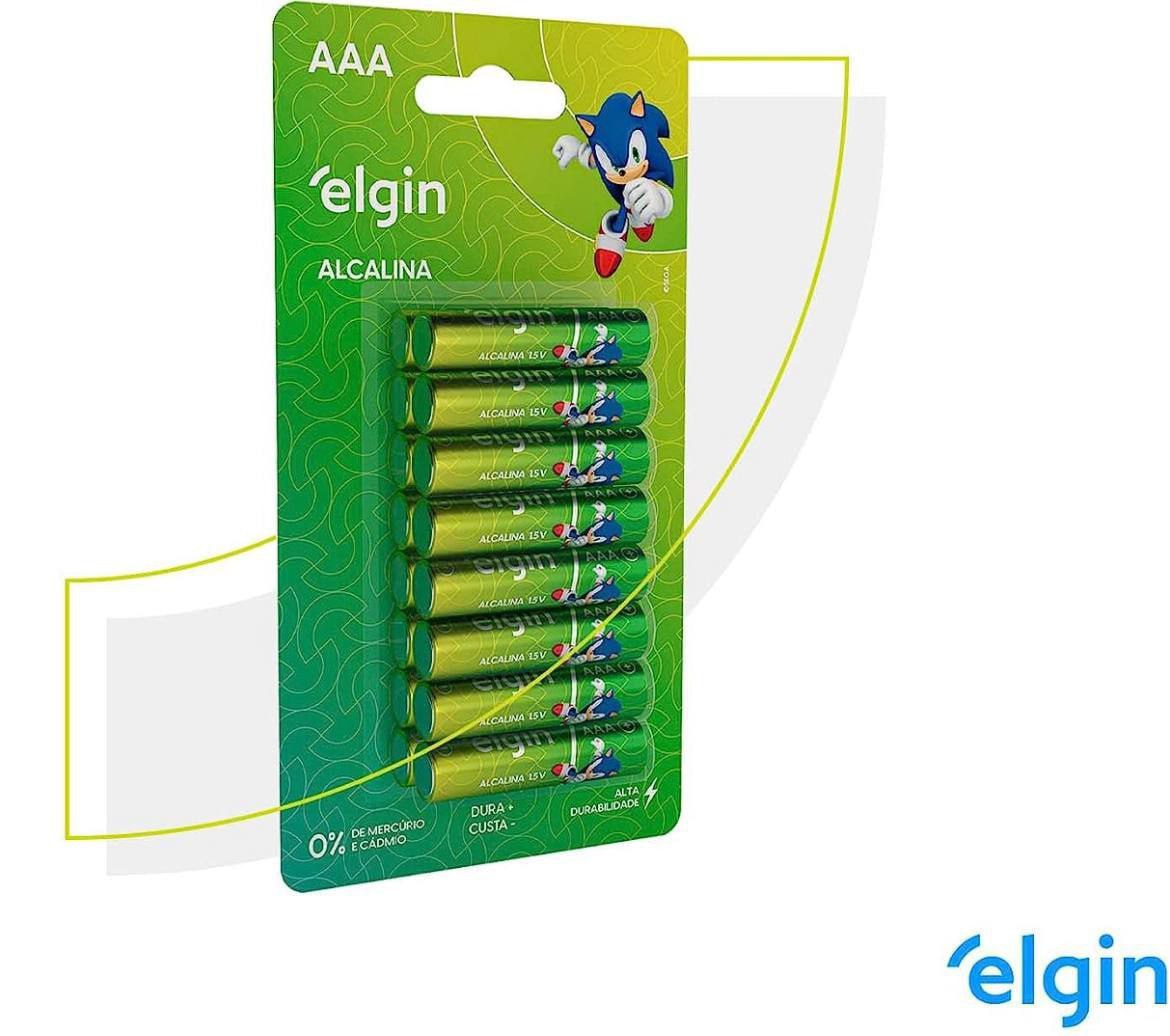Pilha Alcalina AAA com 16 unidades Elgin Palito