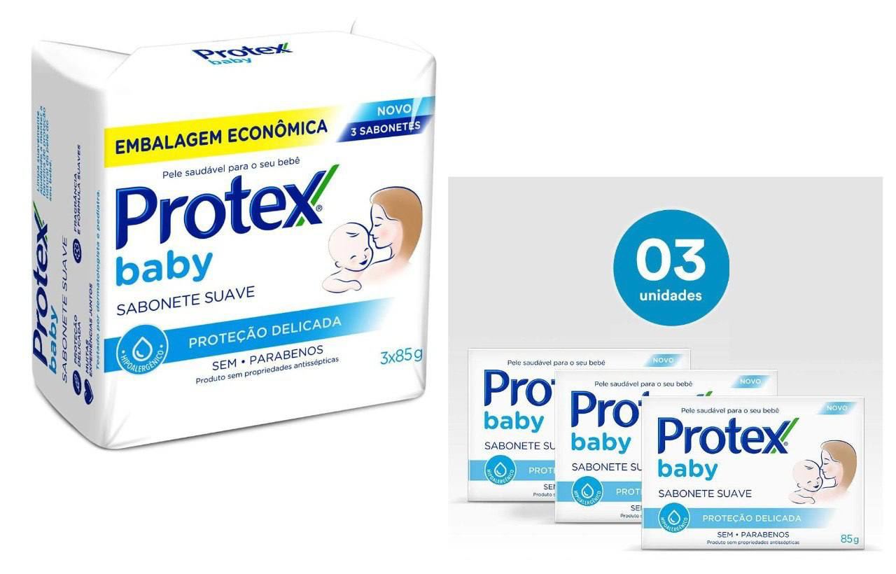 Sabonete em Barra Para Bebê Protex Baby Delicate Care 85G 3 Unidades com Desconto
