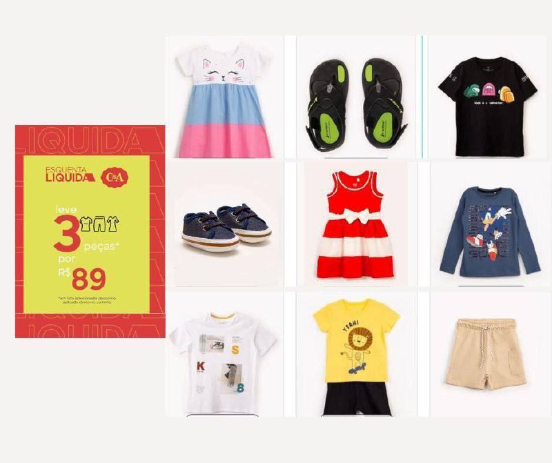 🚨 3 peças por R$89 na C&A 🚨