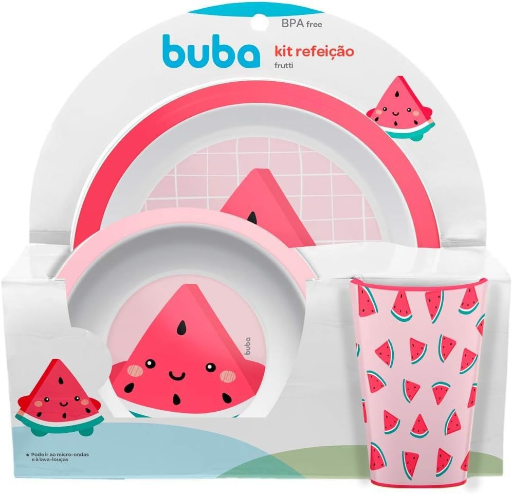 BUBA Kit Refeição Frutti Melancia, Multicolorido