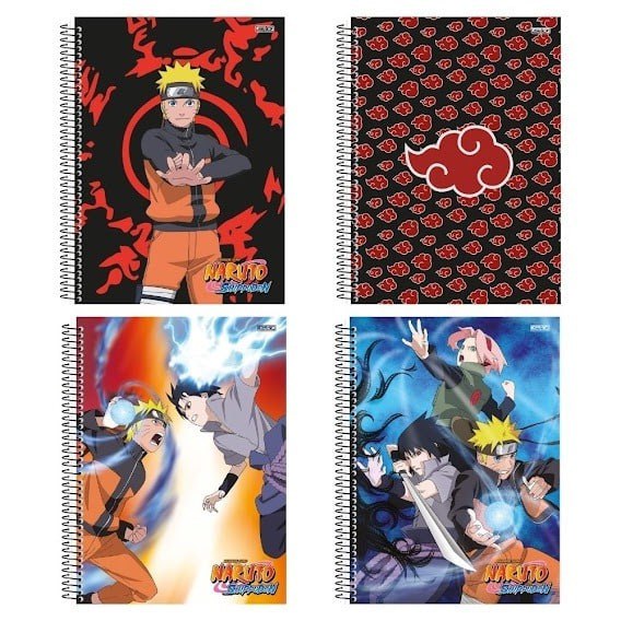 CADERNO 10 MATERIAS NARUTO GRANDE 160 FOLHAS CAPA DURA