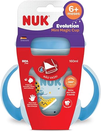 Copo Mini Magic Cup 360º  com Alça NUK Evolution 160ml – Boy