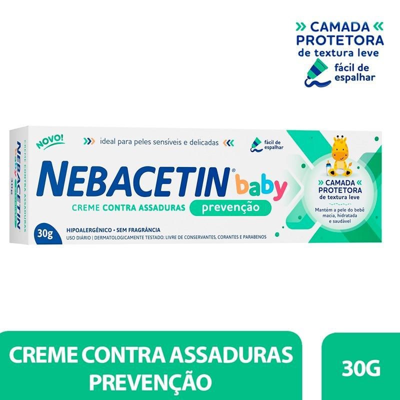 Creme Contra Assaduras Nebacetin Baby Prevenção 30g