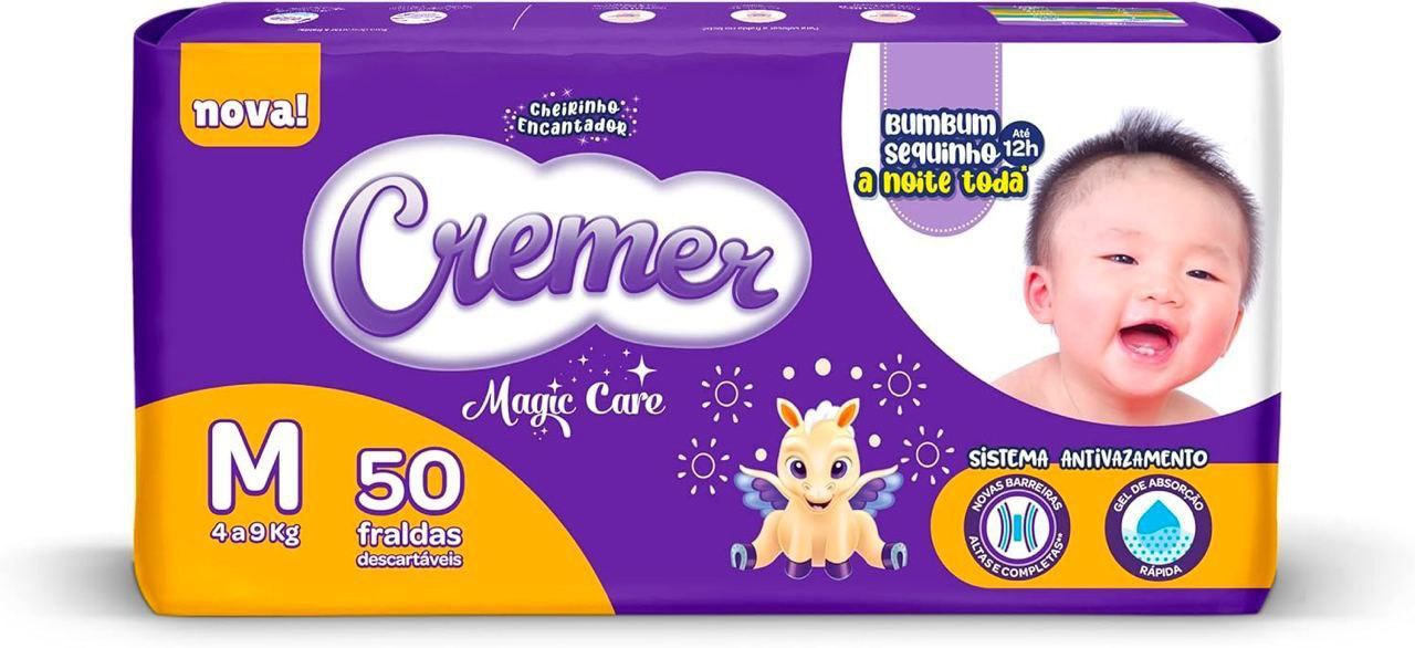 Cremer Fralda Mega M com 50 Unidades