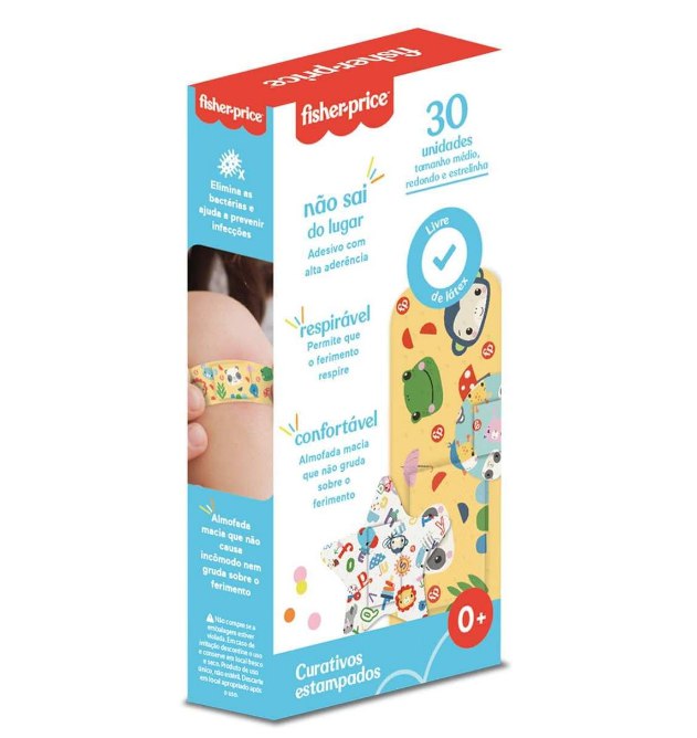 Curativo Estampado - Caixa Com 30 - Fisher Price - HC484