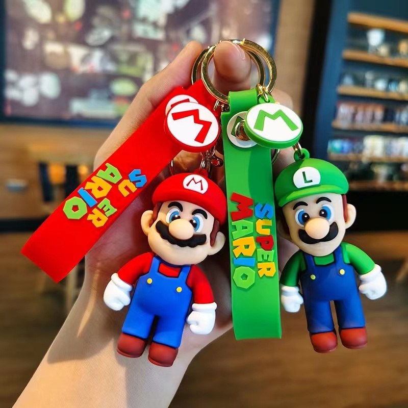 Desenho Animado Mario Brothers Gorilla Series Princesa Yoshi Dinossauro Mochila Fofa Pingente Chaveiro Automático