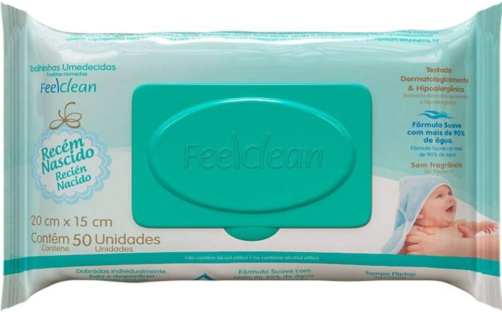 FEELCLEAN Toalha Umedecida Recem Nascido 50Un